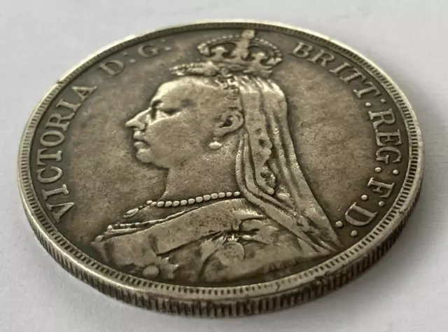 1892 Queen Victoria Jubilee Head Crown .925 Sterling Silver