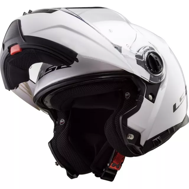 LS2 FF325 Strobe Solid Motorcycle Motorbike Helmet - White