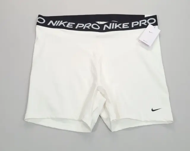 Nike Shorts Womens Plus Size 3X White Pro 365 Tight Dri-Fit Comfort Ladies