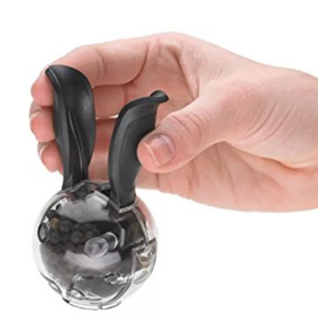 Chef'n Mini Magnetic Salt & Pepper Grinder Set Black Rabbit Ears Refillable