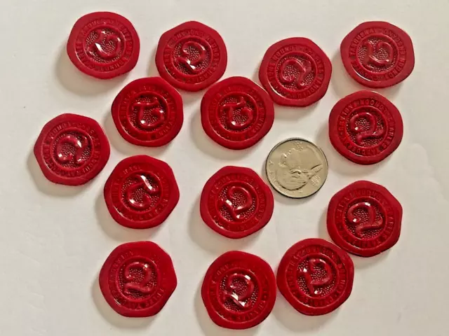 Lot 14 TANQUERAY GIN Faux RED Wax Seal London England Craft lot jewelry making