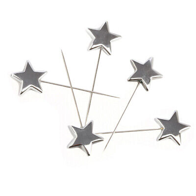 Agujas de Rosa Perlas 24x Chinchetas Advent Shiny Estrella Plata