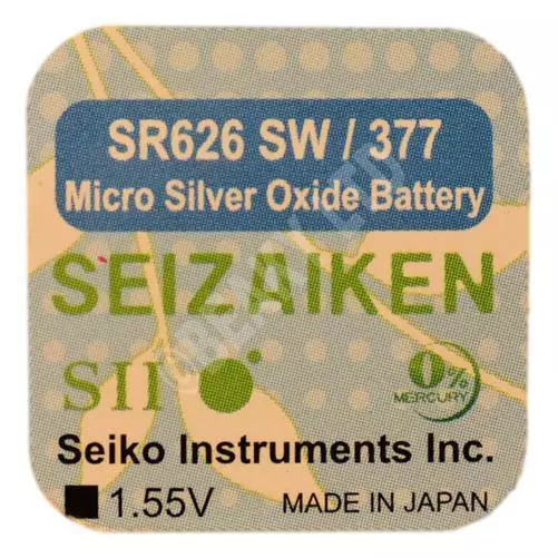 377 SR626SW | SEIZAIKEN by Seiko | Silver Oxide Watch Battery|1.55v| Single Pack