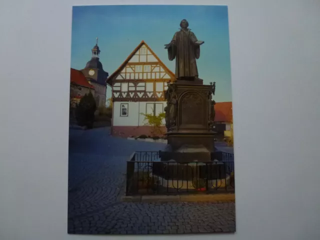 AK Lutherstammort Möhra Bad Salzungen Wartburgkreis Lutherdenkmal Kirche Color
