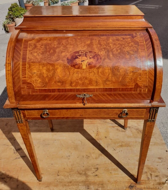 Scrittoio A Ribalta Epoca 1900/40 Radica Restaurato H 76 H 109 L 79 P 57