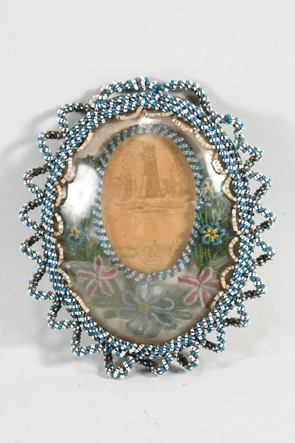 J32O93- Wallfahrtsbild der Madonna von Altötting Klosterarbeit um 1900