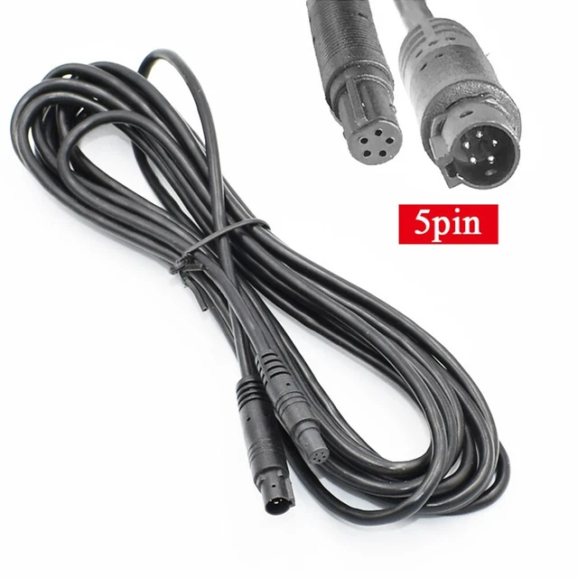 2.5M Car Dash Cam Rear View Backup Reverse Camera 5P Extension-Cable Cord Black
