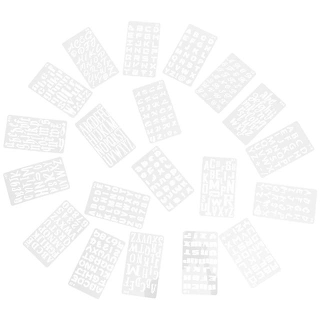 20 SHEETS LETTER Template Ruler Alphabet Stencils for Crafts Reusable ...