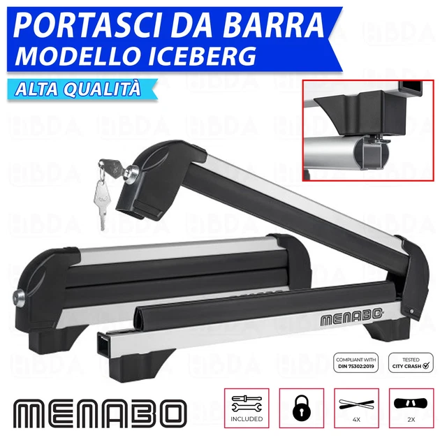 PORTASCI PER BARRE Porta 4 Paia Sci O 2 Snowboard Menabo Iceberg EUR 59 ...