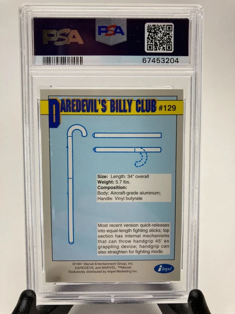 1991 Impel Marvel Universe Series 2 PSA 8 NM-MT Daredevil's Billy Club #129 3