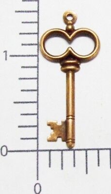 16205         12 Pc. Copper Oxidized Victorian Key Jewelry Finding Charm  SALE