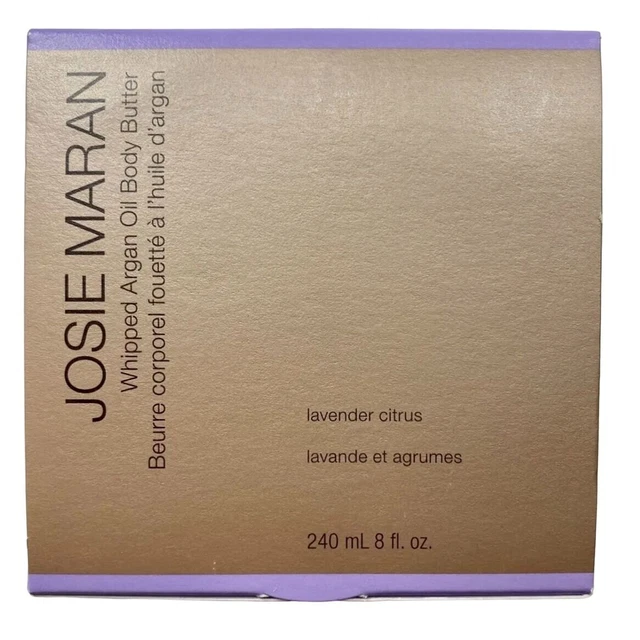 JOSIE MARAN WHIPPED Argan Oil Body Butter Lavender Citrus Organic 8oz