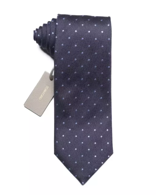 Tom Ford $275 NWT Violet Tonal Polka Dot Silk Linen Blend Tie 3.25”