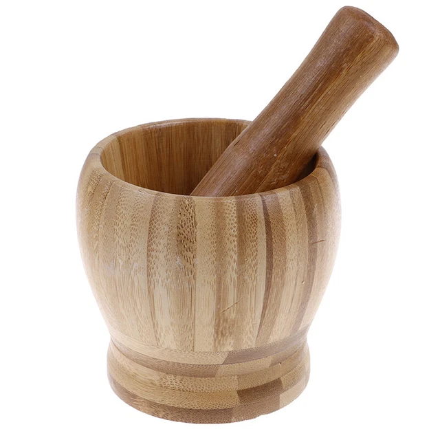Set malta e pestello legno aglio pentola frantoio frantoio macinaerba Bo*t~