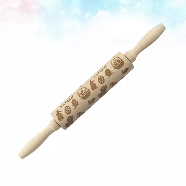 Kitchen Clay Rolling Pin 3d Dough Roller Bakery Tools Wood Pastry