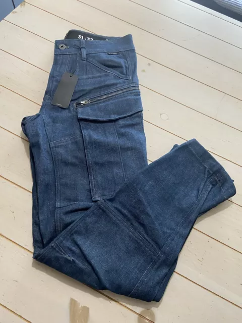G-Star Raw Rovic Zip 3D Regular Tapered Men’s Cargo Jeans Pants Blue 32x31 NWT