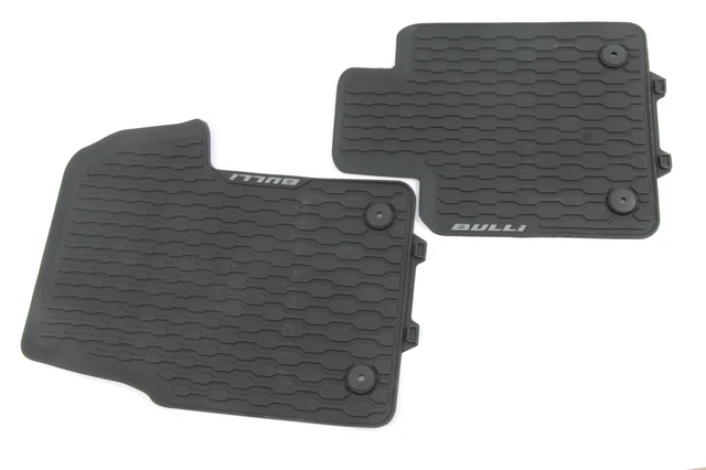 Lot De 3 Tapis De Sol Caoutchouc Pour VW T7 Transporter/Caravelle à Partir De 2025 - Noir, Toutes Saisons, Fixation D'origine
