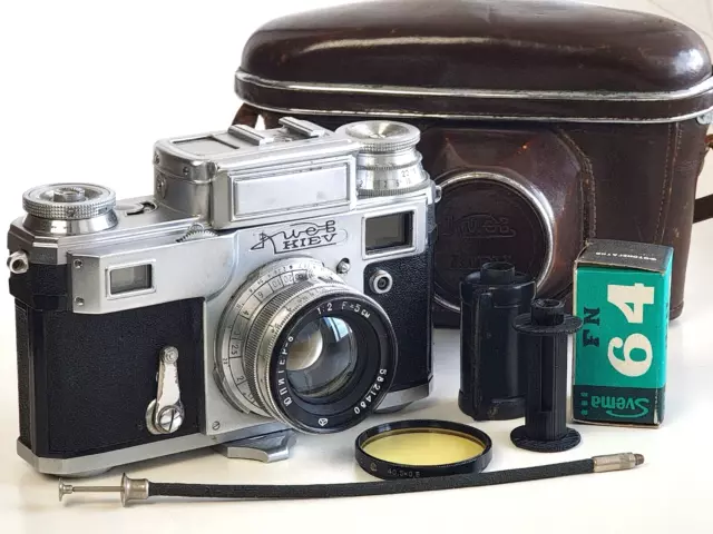 CLA'd! Kiev-3A + Jupiter-8 2/5cm, 35mm Film Vintage Camera Kiev/Contax RF mount!