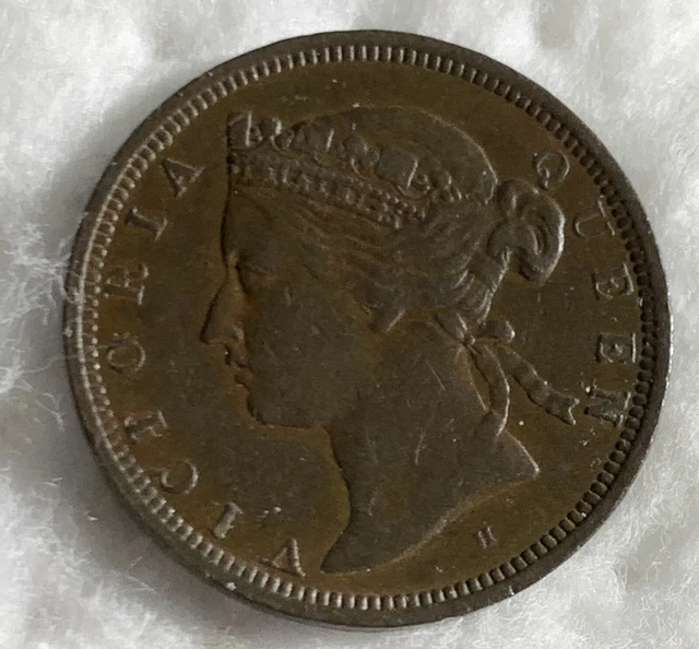 1872 Straits Settlement 1/2 Cent Coin, NICE CONDITION!!!