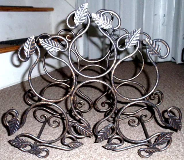 Longaberger Wrought Iron Hand-Forged Bronze Leaf Wine Bottle Holder-NEW!!!