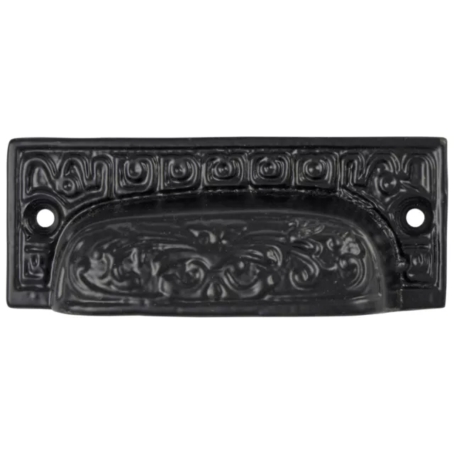 Victorian Style Rectangular Bin Pull in Cast Iron