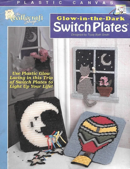 Placas de interruptor Needlecraft Shop que brillan en la oscuridad - lona de plástico
