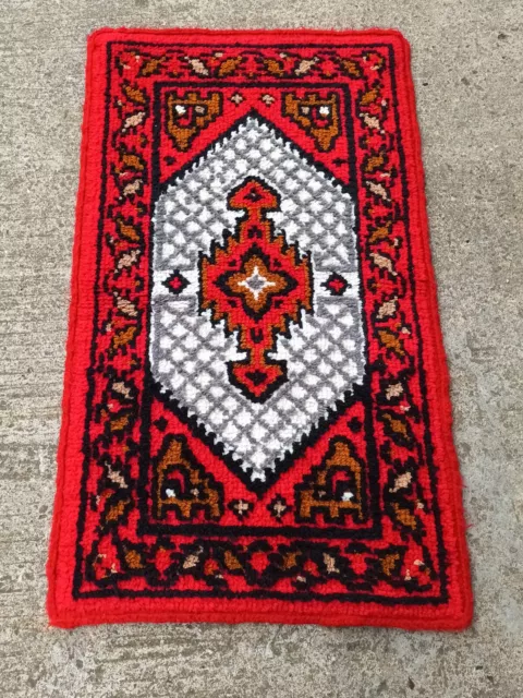 60er Tappeto Vintage Orientale Ponte Annodato a Mano Carpet Rug 100 x 62 E16