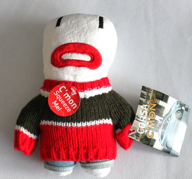 CORSA C'MON SOFT Plush Toy Official Vauxhall Corsa (8") White Working