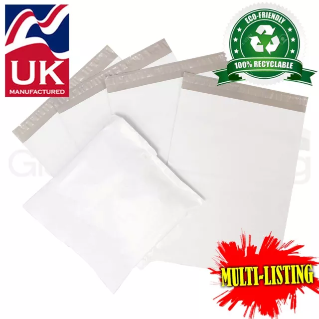 Strong White Postal Plastic Postage Poly Mailing Bags Mailers *All Sizes/Qty's*