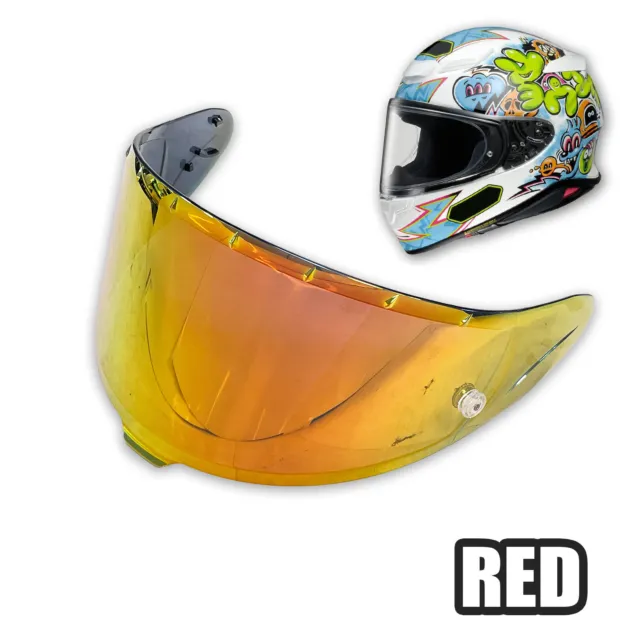 Helmet Pinlock Visor Chrome Fire Red For Shoei Z8 RF-1400 NXR 2 CWR-F2 X-15