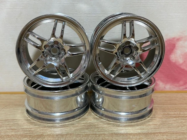 1/10 GT-R R33 Chrome Wheel Set for Radio Control DRIFT and Touring Cars ...
