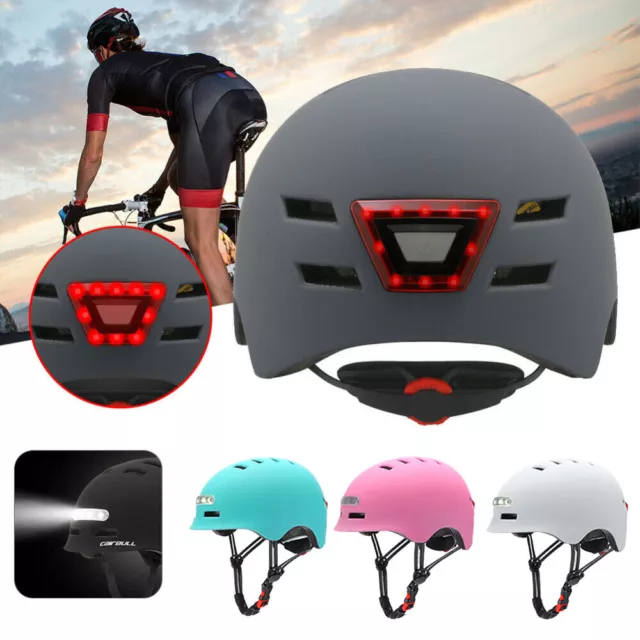 Adult Kids Children Helmet Skate Bike Bicycle Skateboard Head Protect With Light