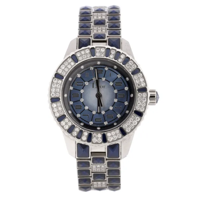Christian Dior Christal Automatic Watch Stainless Steel and Sapphire Crystals wi