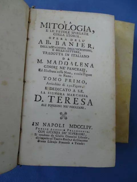Abate Banier-Mitologia E Le Favole Spiegate Colla Storia-Napoli 1754/7-Incisioni