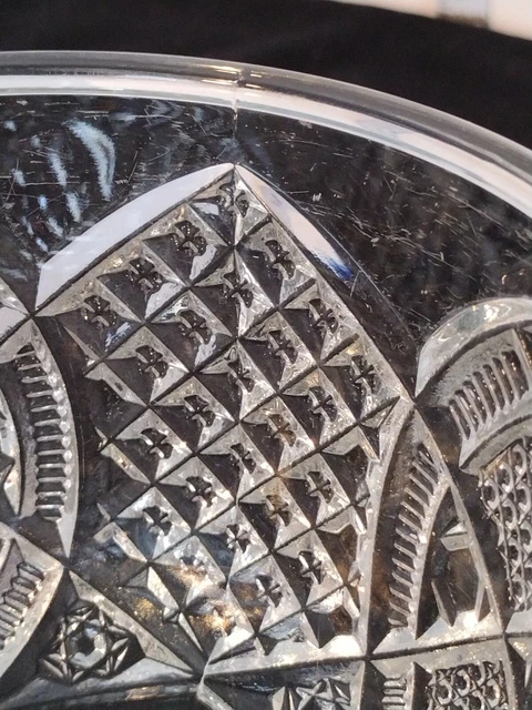 American Brilliant Cut Glass, Unique Vintage Serving Bowl. 5
