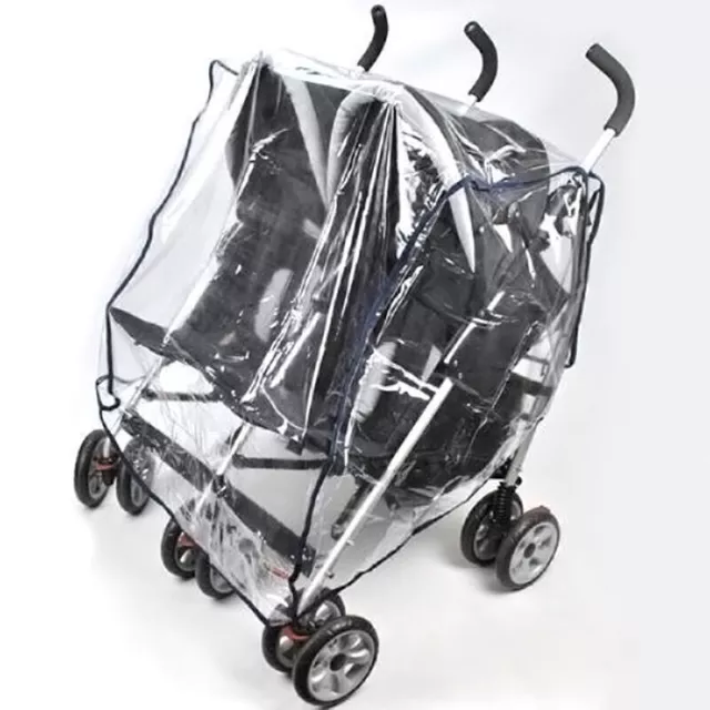 Buggy Pushchair Kinderwagen Doppelt Nebenseite Praam Klare Cover S1W Babys T5Z7