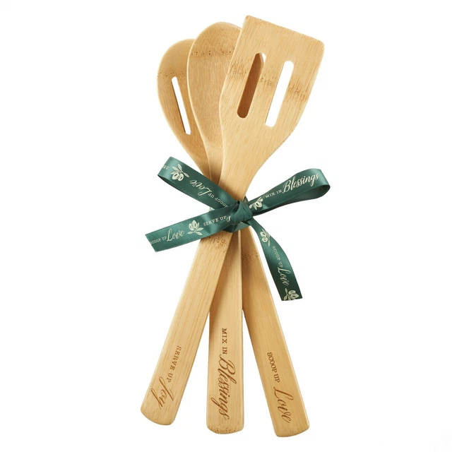 Cucharas de bambú amor bendita alegría