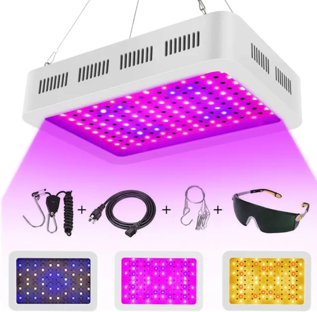 LED Grow Light 1000w Indoor Plant Full Spectrum Seedling Succulents Herbs Flower