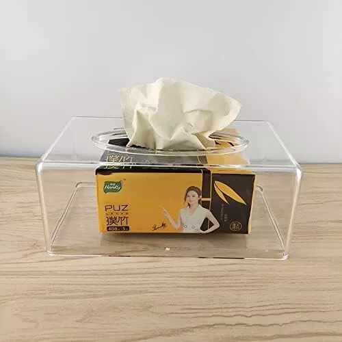 Facial Tissue Box Cover Holder Rectangle Organizer For Bathroom Vanity Counter