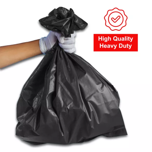 Extra Strong Bin Liners Bags 200G Heavy Duty Black Refuse Sacks Rubbish Waste 2