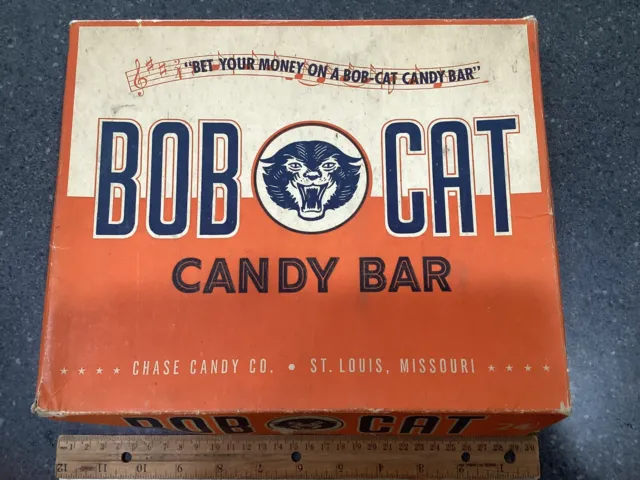 Vintage bobcat 24 count candy bar box. Empty