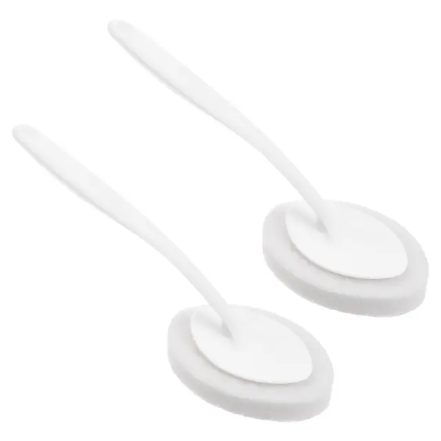 Paquete de 2 herramientas de lavado esponja con mango antideslizante de 13,5 cm cepillo de limpieza de 13,5 cm, blanco