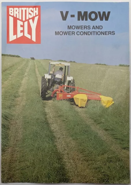 Original British Lely Brochure For V-Mow Mowers & Conditioners, c 1970's