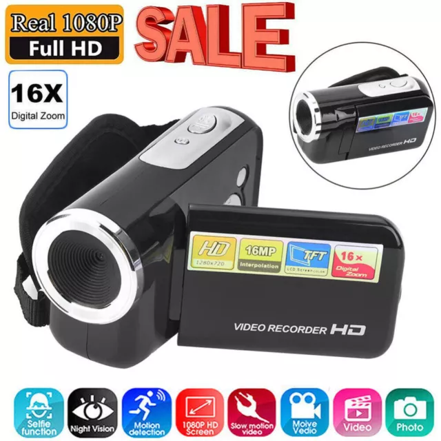 Mini Digital Video Camera HD 1080P 16X Zoom Camcorder DV Camera Battery Powered