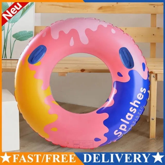 Pool Floats Tube Soft Sturdy Printed Swim Ring for Beach (100 with Handle)