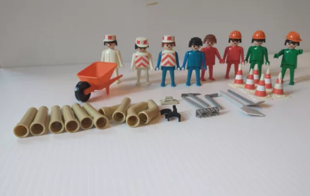 Playmobil 3126 -- Road Workers Construction Super Set -- 99% COMPLETE