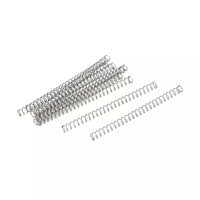 0.3mmx3mmx45mm 304 Stainless Steel Compression Springs Silver Tone 10pcs