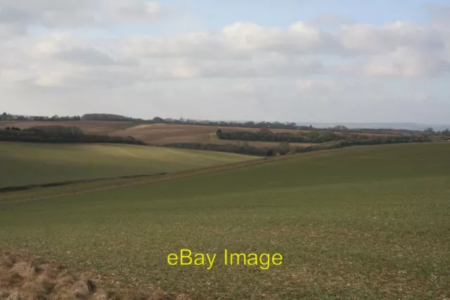 Photo 6x4 Side of Hunting hill Ewelme Looking down the valley from up the c2010