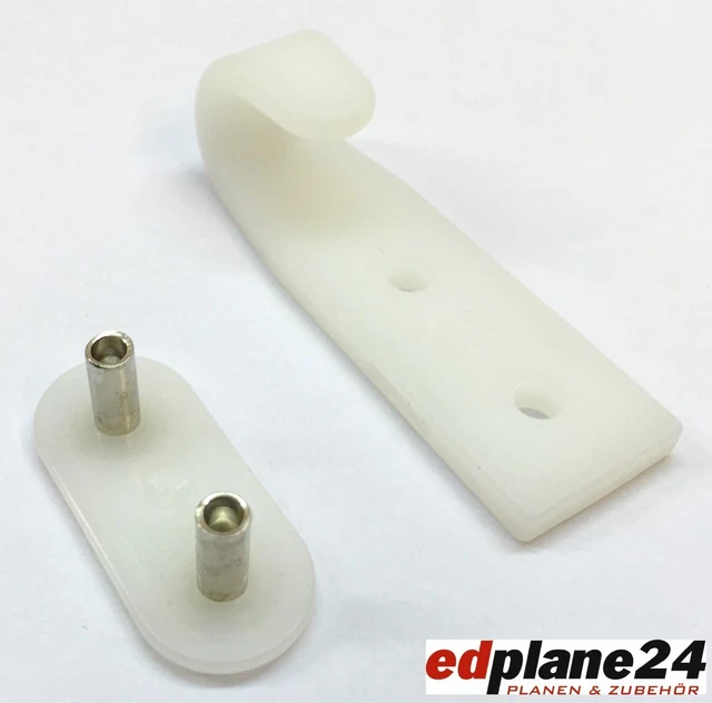 Abspannhaken Für LKW Plane 10x Zweiloch-Planenhaken Grau Mit Nietunterlage – Zum Abspannen Von Planen, Robust & Praktisch 10er Set Spitzhaken - Foto 3