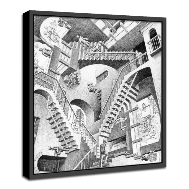 MC Escher Relativity Raphael Abstract Painting Framed Oil Canvas Print